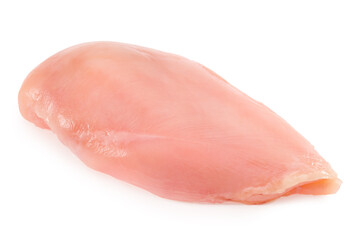 Raw chicken fillet isolated on white background