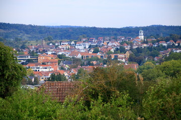 Fototapeta na wymiar Blick auf den Ort Mühlacker im Landkreis Pforzheim