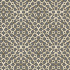 Seamless vector gray and golden ornament in arabian style. Geometric abstract background. Pattern for wallpapers and backgrounds