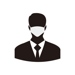 Man in medical face protection mask icon vector