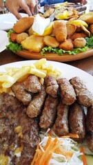 kebab or kebap  served,  traditional macedonian food