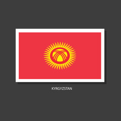 Kyrgyzstan flag Vector Square Icon