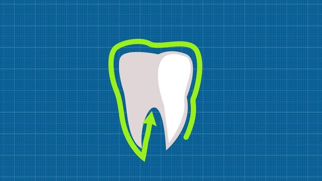 A tooth with a neon glow. A tooth with a halo around.