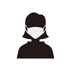 women in medical face protection mask icon vector