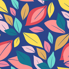 Seamless pattern with leaves