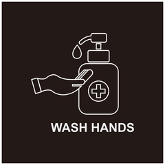 Fototapeta premium wash hands icon vector illustration sign