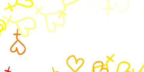Light Red, Yellow vector texture with women's rights symbols.