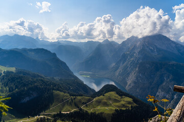 Amazing View from Jenner mountain in Berchtesgaden over the Königsee