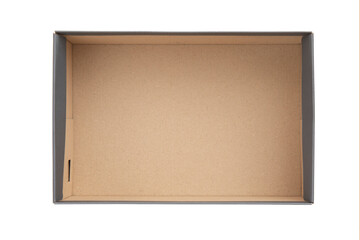 Empty shoes paper box isolated on white background