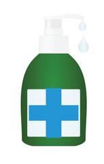 Disinfect fluid bottle. vector illustration