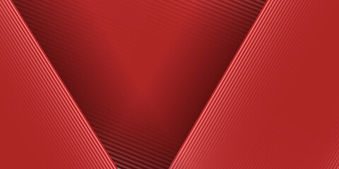 Abstract 3D lines pattern technology on red gradients background