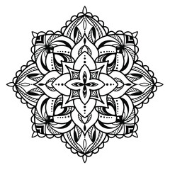 mandala black and white ornament