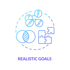 Obraz premium Realistic goals concept icon. Communication level up strategy. Completing life challenges. Business plan choosing idea thin line illustration. Vector isolated outline RGB color drawing