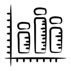 
Doodle vector design of bar chart icon
