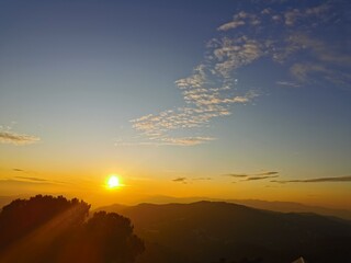 sunset in the mountains
