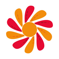 abstract floral flower decoration ornament icon flat style