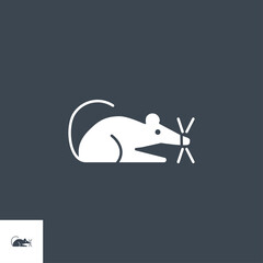 Laboratory Mouse related vector glyph icon. Isolated on black background. Vector illustration.