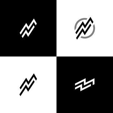 monogram initial letter mn logo vector