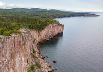 View of Palisade Head along the North Shore of Lake Superior in Minnesota. - 378591325