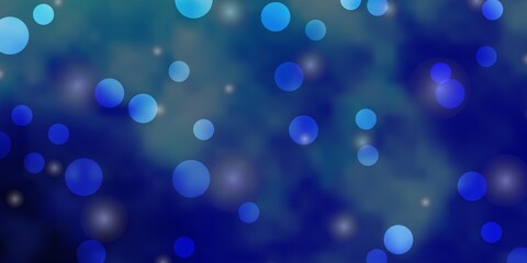 Light BLUE vector background with circles, stars. Colorful illustration with gradient dots, stars. Design for posters, banners.