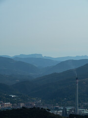 Landscape, green hills near the coast of Bilbao