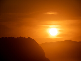 sunset on the coast of zumaia.