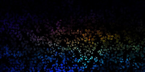 Dark multicolor vector backdrop with chaotic shapes.