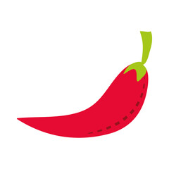 red chili pepper spice ingredient icon flat style