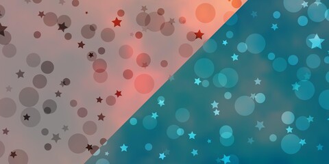 Vector background with circles, stars. Abstract illustration with colorful spots, stars. Design for textile, fabric, wallpapers.