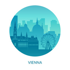 Obraz premium Vienna, Austria famous city scape view background.