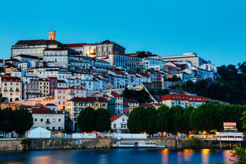 Coimbra Old town and University seen from the River Mondego