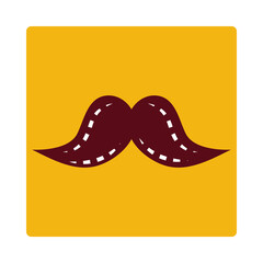 mustache hipster fashion trendy icon block and flat