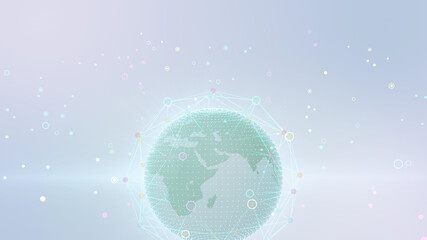 Earth on Digital Communication Network 5G space 3D illustration background