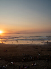 sunset on the coast of zumaia.