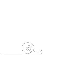 One line drawing snail. Print for clothes. Vector illustration