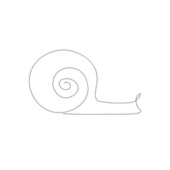 One line drawing snail animal. Print for clothes. Vector illustration