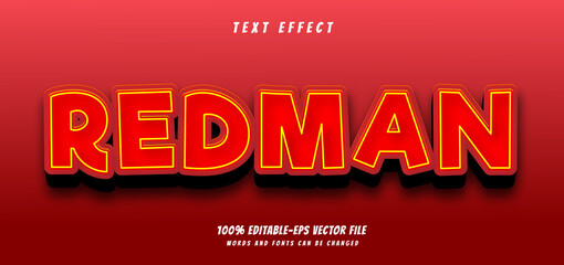red man text effect editable vector file text design vector