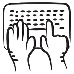 
Hand drawn vector design of typing machine icon
