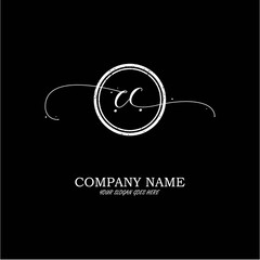 initial CC signature logo with a circle