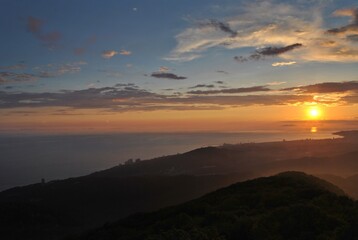 sunset in the mountains