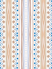Brown Ethnic Pattern. Abstract Zig Zag 