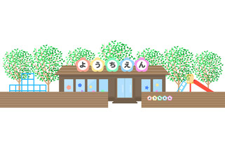幼稚園の建物のイラスト