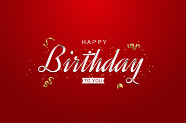 Happy Birthday background with realistic balloons and gift box.