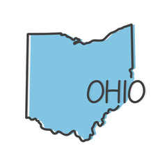outline of Ohio map- vector illustration