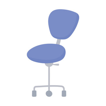 Purple Office Chair Furniture Isolated Design White Background