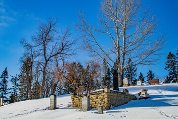 Union Cemetary in the grips of winter. Calgary, Alberta, Canada