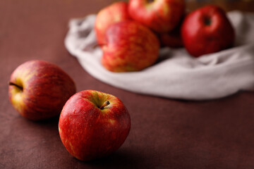 apples place on textured background