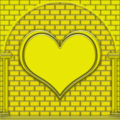 brick wall with heart