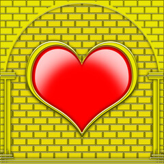brick wall with heart