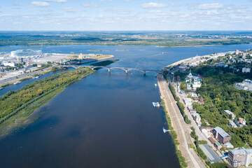 Fototapeta na wymiar Nizhny Novgorod. The confluence of the rivers-Oka and Volga.